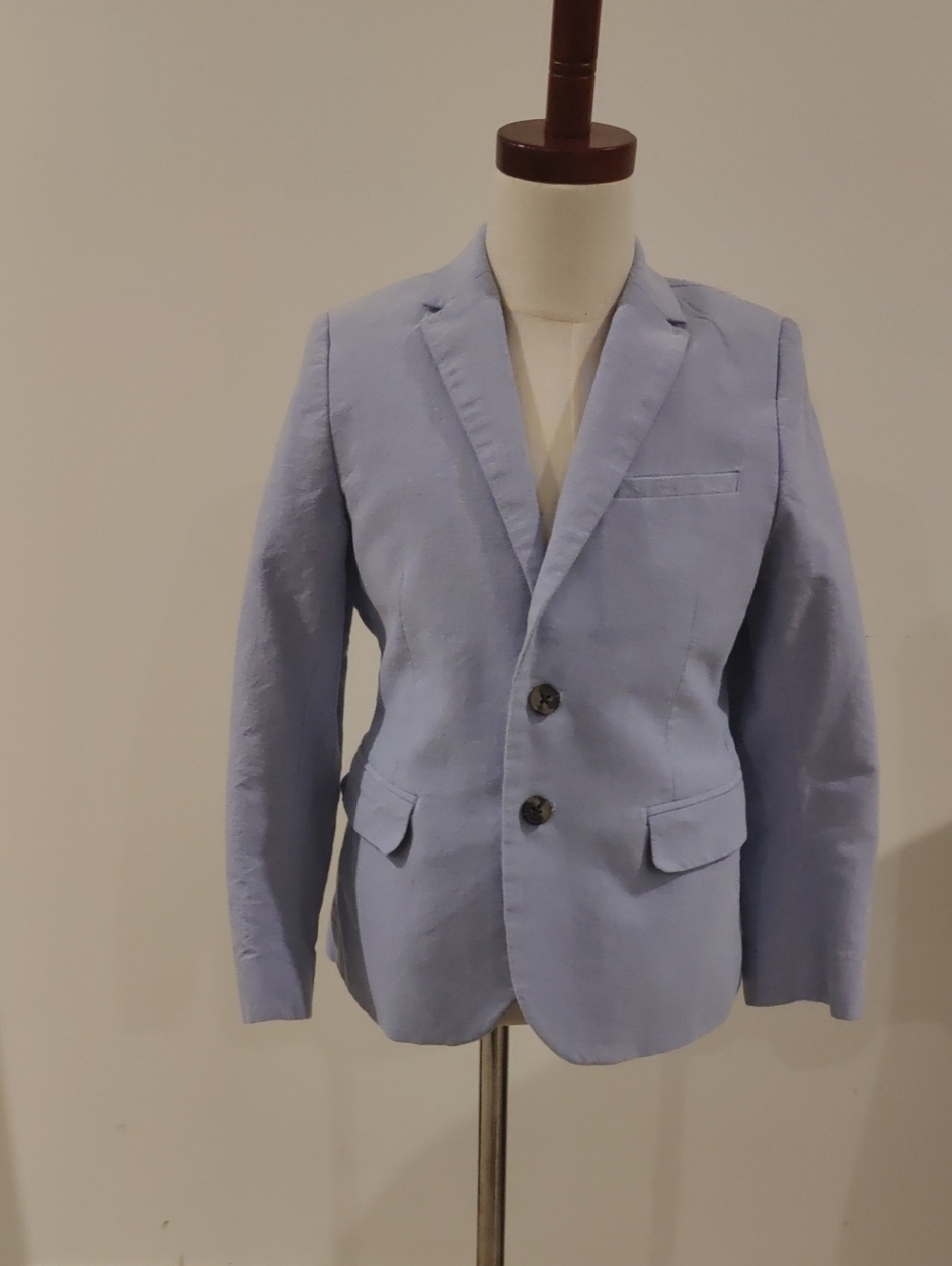 H&M Light Blue Boys Blazer Classic Two-Button Front Pockets Soft Shoulder Pads